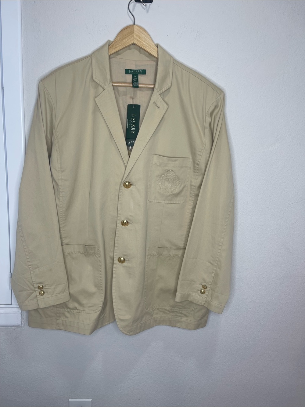Lauren Ralph Lauren Women’s Beige Cotton Blazer Jacket